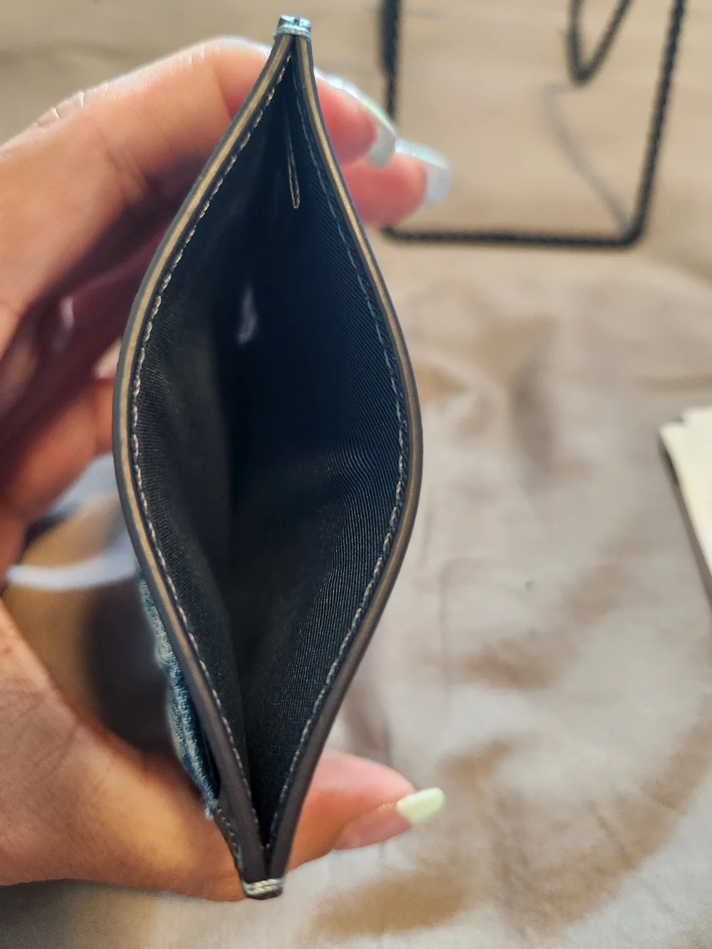 COACH Denim Quilted Card Case